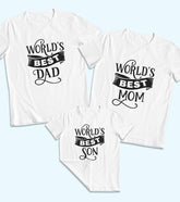 World's Best Daddy, Mommy And Son Unisex Half Sleeve T-Shirts (Pack of 3)